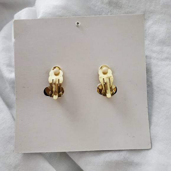 New Notations Red Clip On Earrings - Picture 3 of 4